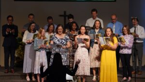 A group of singers in a choir