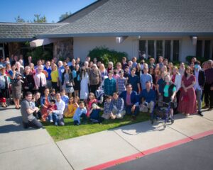 Group photo in front of the church